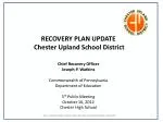 Chester Upland School District Recovery Plan Update: Progress and Next Steps - slide 1