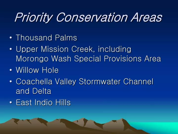 priority conservation areas
