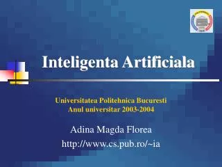 inteligenta artificiala