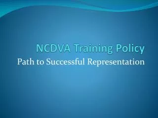 NCDVA Training Policy