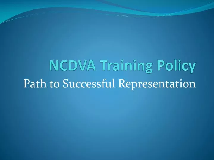 ncdva training policy