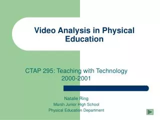 Video Analysis in Physical Education