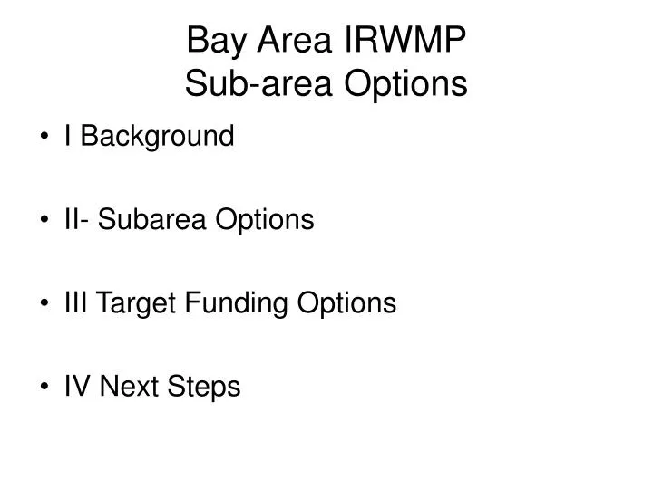 bay area irwmp sub area options