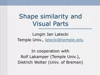 Shape similarity and Visual Parts