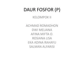 daur fosfor p