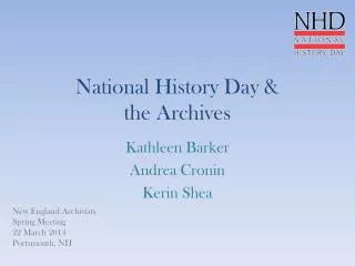 National History Day &amp; the Archives
