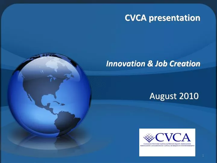 cvca presentation innovation job creation