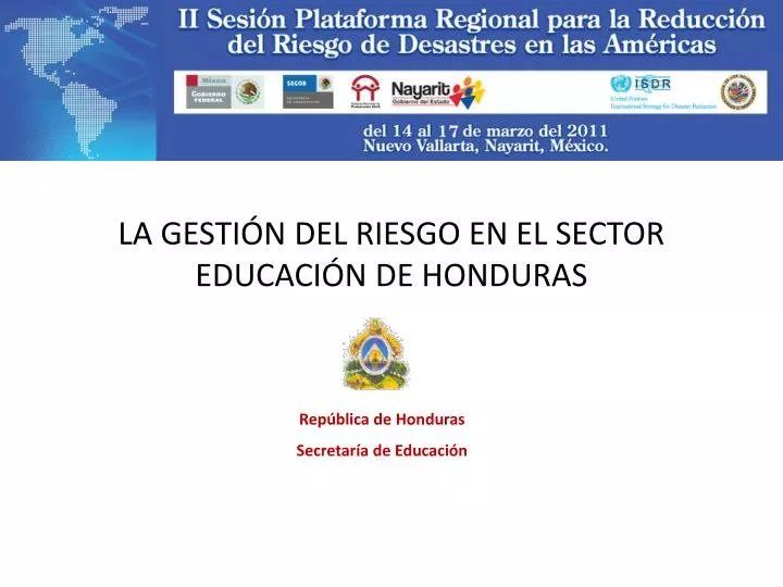 la gesti n del riesgo en el sector educaci n de honduras