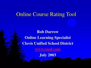 Online Course Rating Tool