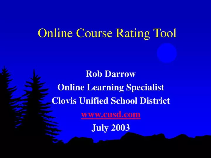 online course rating tool