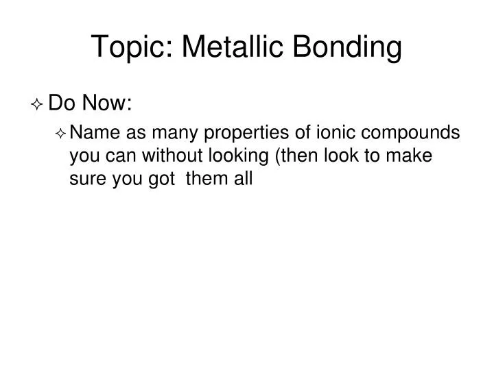 topic metallic bonding