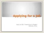 Applying for a job - slide 1