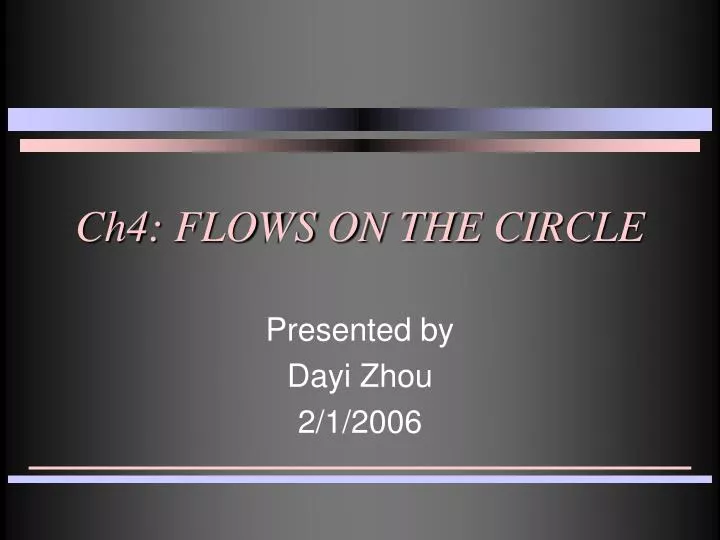 ch4 flows on the circle
