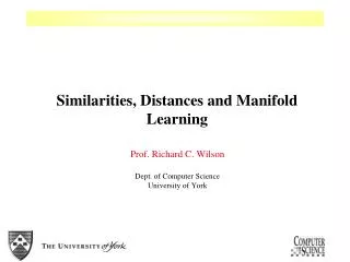 Similarities, Distances and Manifold Learning