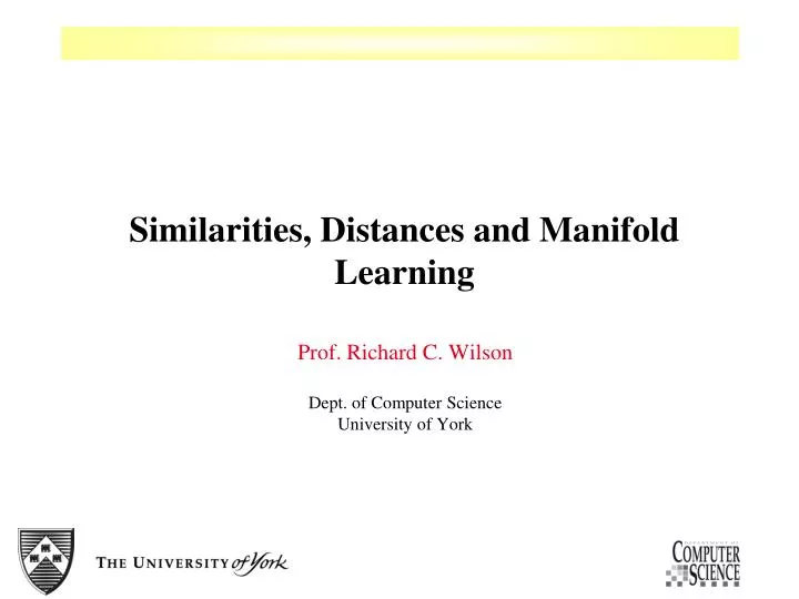 similarities distances and manifold learning