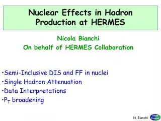 Nuclear Effects in Hadron Production at HERMES