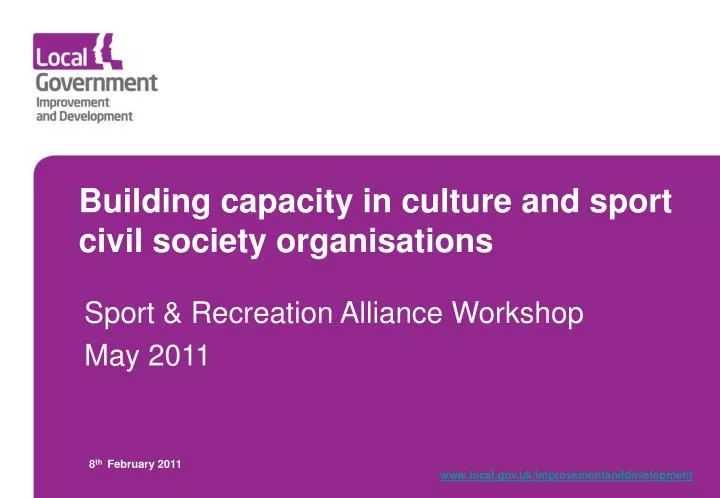 building capacity in culture and sport civil society organisations