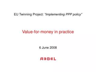 Value-for-money in practice