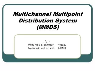 multichannel multipoint distribution system mmds