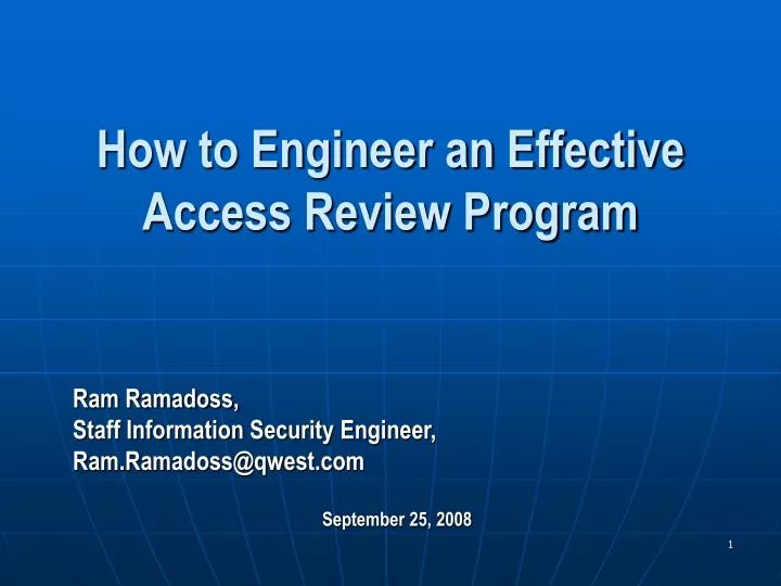how to engineer an effective access review program
