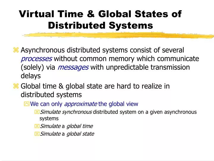 virtual time global states of distributed systems