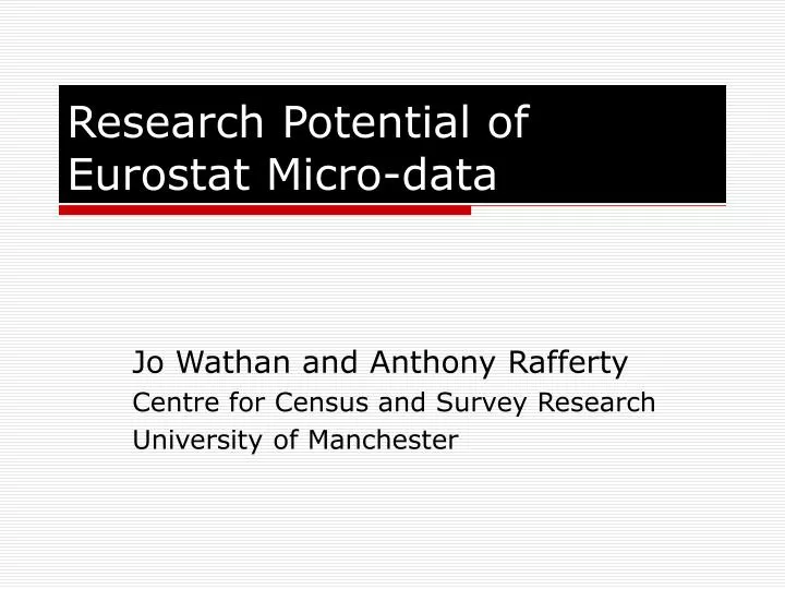research potential of eurostat micro data
