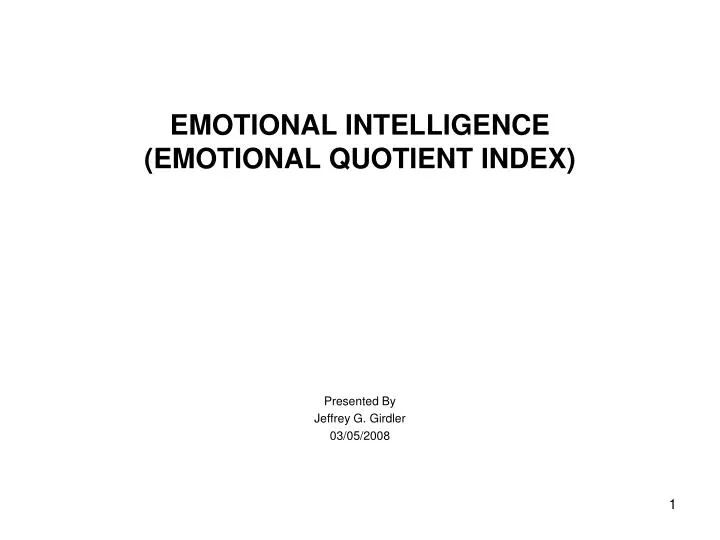 emotional intelligence emotional quotient index