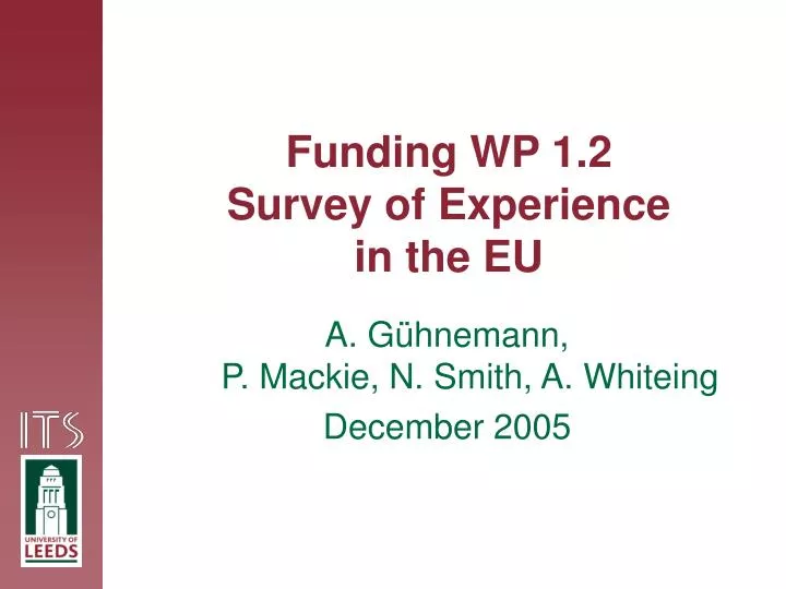 funding wp 1 2 survey of experience in the eu