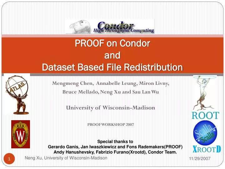 proof on condor and dataset based file redistribution
