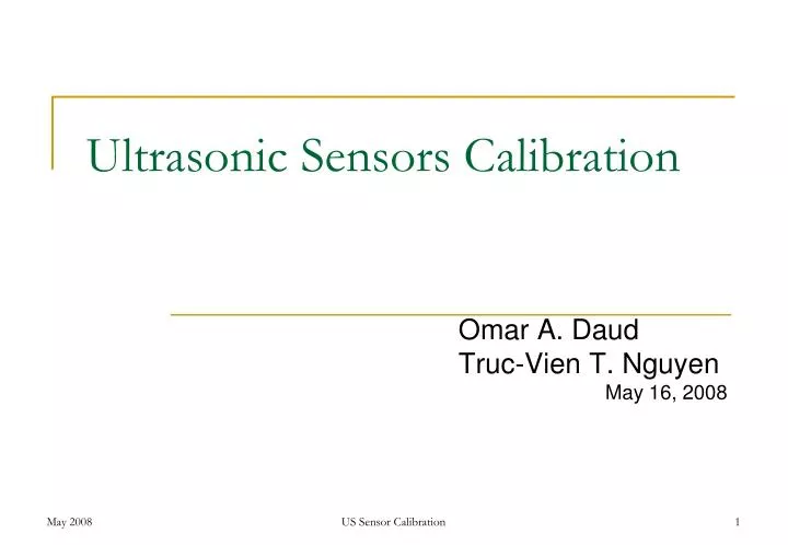 ultrasonic sensors calibration