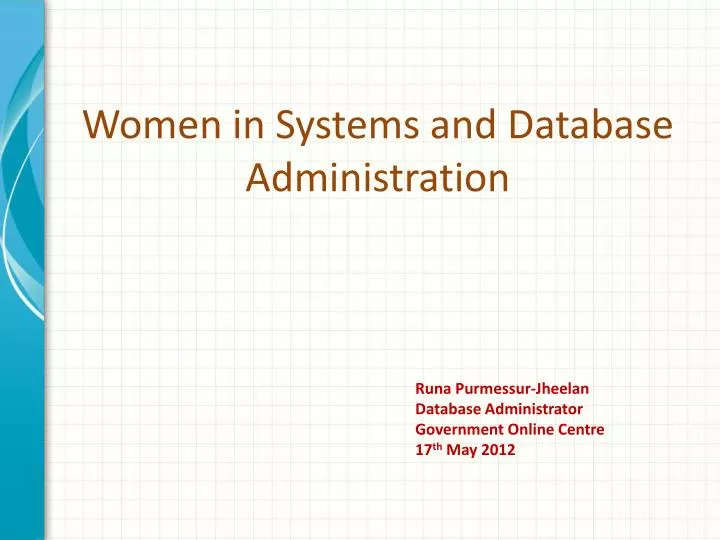 women in systems and database administration