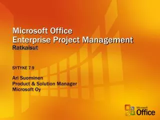 microsoft office enterprise project management ratkaisut