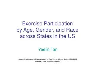 Exercise Participation by Age, Gender, and Race across States in the US