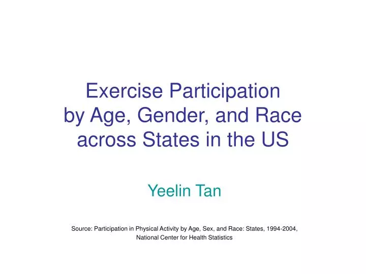 exercise participation by age gender and race across states in the us