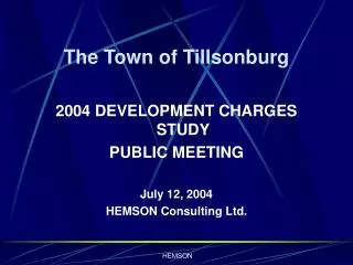 The Town of Tillsonburg
