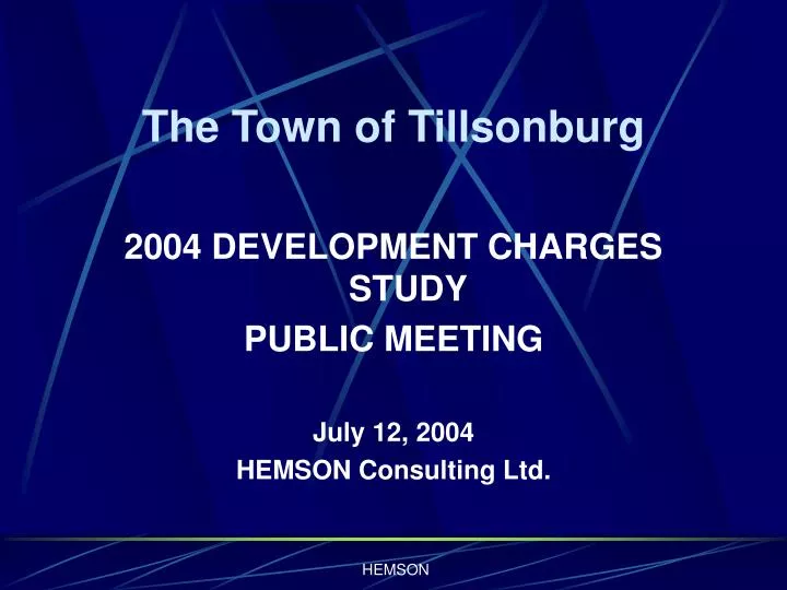 the town of tillsonburg