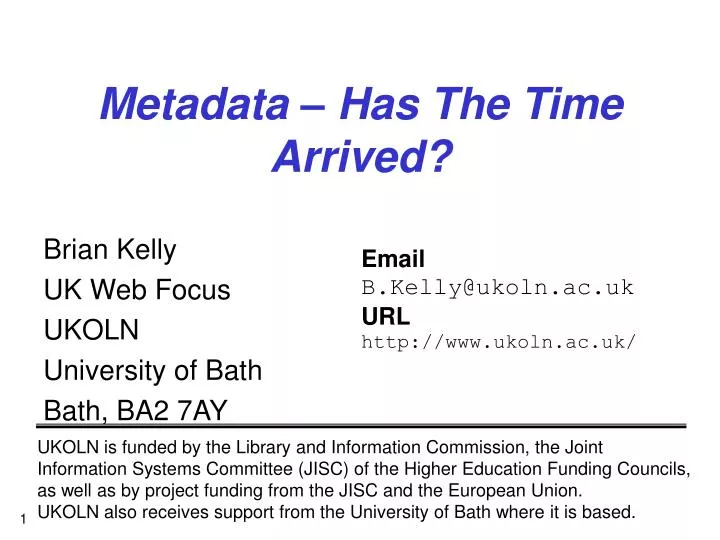 metadata has the time arrived