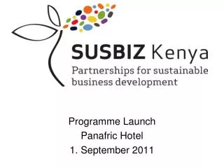 Programme Launch Panafric Hotel 1. September 2011