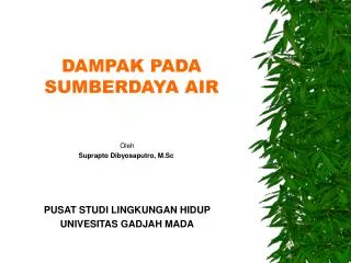 dampak pada sumberdaya air