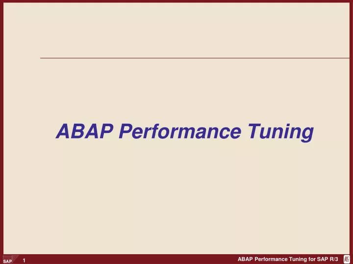 abap performance tuning