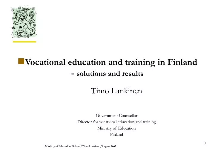 vocational education and training in finland solutions and results