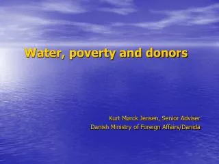 Water, poverty and donors