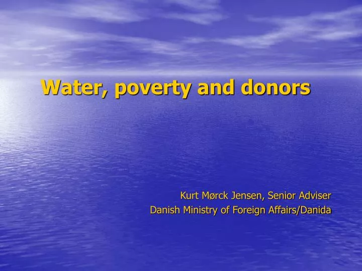 water poverty and donors