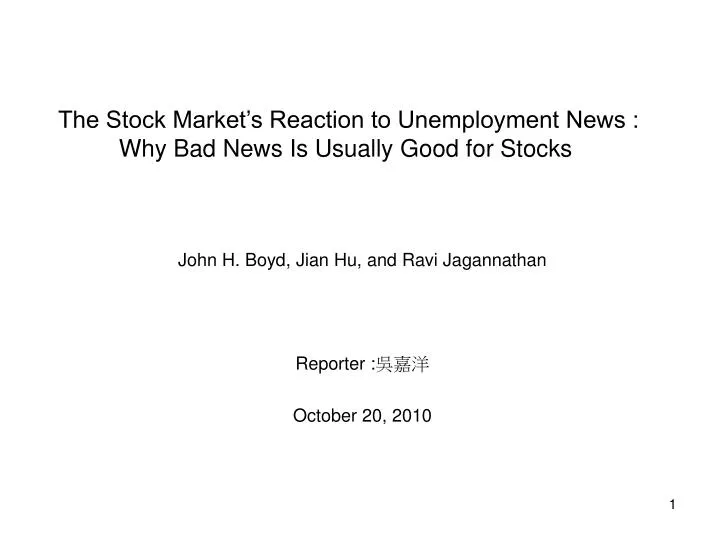 the stock market s reaction to unemployment news why bad news is usually good for stocks
