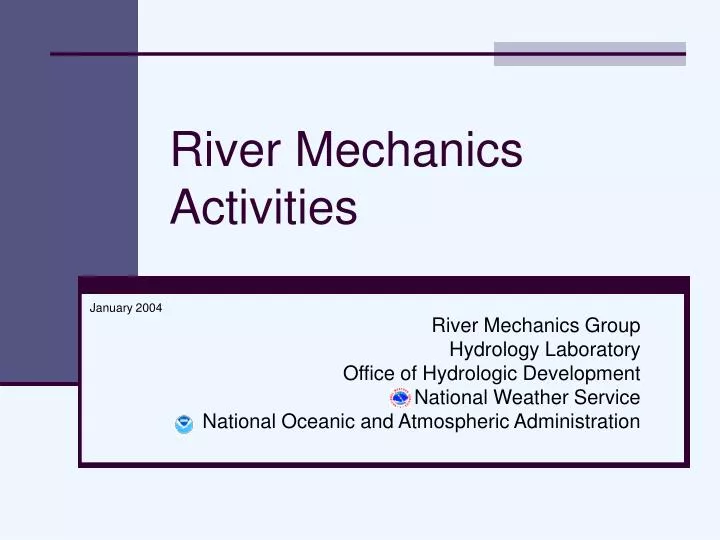 river mechanics activities