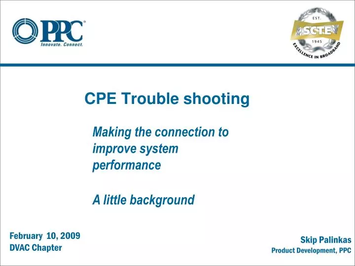 cpe trouble shooting
