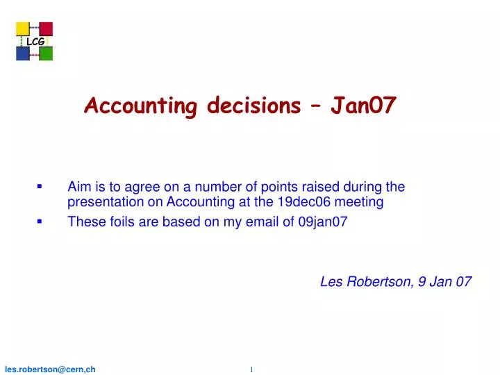 accounting decisions jan07