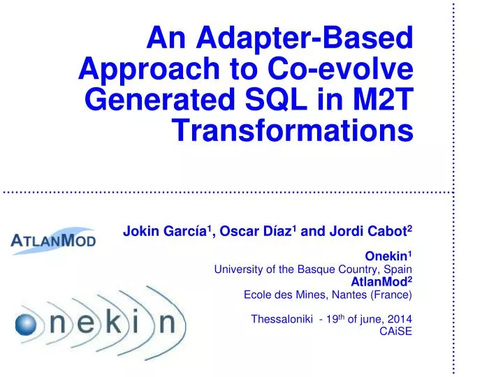an adapter based approach to co evolve generated sql in m2t transformations