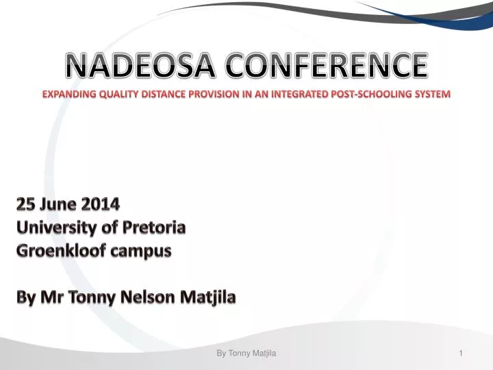 nadeosa conference expanding quality distance provision in an integrated post schooling system