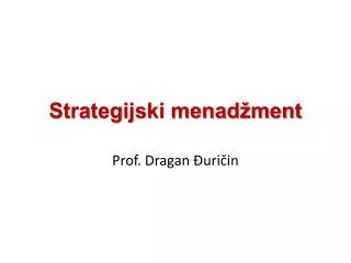 strategijski menad ment